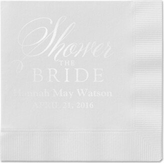 Wedding Napkins: Organic Greenery Napkin, White, White