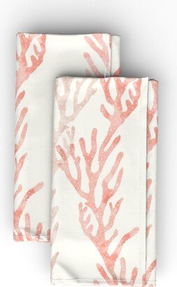 Cloth Napkins: Coral Mermaid Cloth Napkin, Longleaf Sateen Grand, Pink