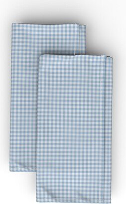 Cloth Napkins: Gingham Check - Light Blue Cloth Napkin, Longleaf Sateen Grand, Blue