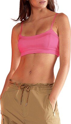 Stretch Satin Crop Top