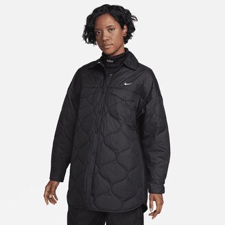 Women's Sportswear Essential Quilted Trench in Black
