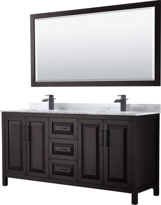 Daria 72-inch Double Vanity, Marble Top, 70-inch Mirror