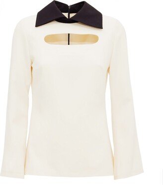 Julia Allert Fitted Ecru Blouse With Cutouts