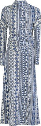 Julia Allert Textured Fabric Suit Asymmetric Blouse & Basic Skirt Printed