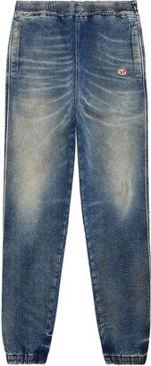 Logo-Embroidered Tappered Jeans