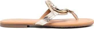 Hana metallic thong-strap sandals