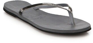 Slim Metallic Flip Flops