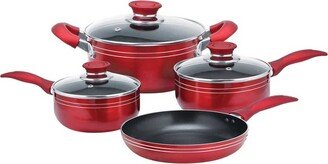 7-Piece Nonstick Cookware Set (Red)