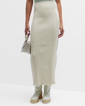 Zero 004 Ribbed Pencil Maxi Skirt