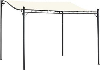 10' x 10' Steel Outdoor Pergola Gazebo Patio Canopy with Durable & Spacious Weather-Resistant Design, Cream White