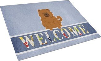 BB5723LCB Chow Chow Red Welcome Glass Cutting Board