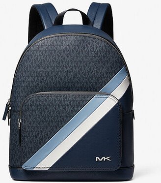 Cooper Logo Stripe and Faux Leather Backpack