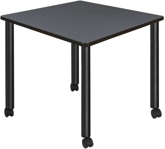 Regency Seating Kee 36 Square Mobile Breakroom Table- Grey/ Black