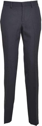 Black virgin wool grain de poudre trousers