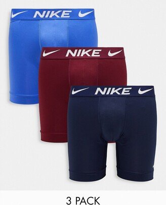 Dri-FIT Essential Micro 3 pack longer length boxer briefs in blue, burgundy and navy