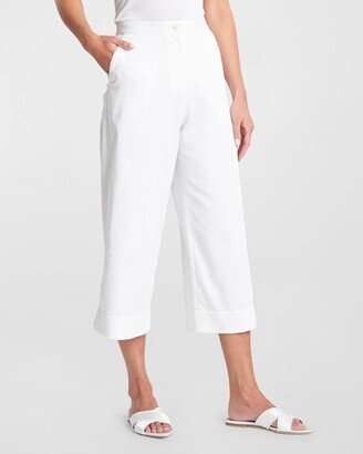 High-Rise Cropped Chino Pants