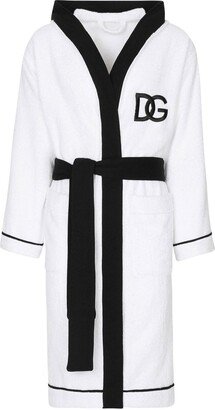 Embroidered-Logo Tie-Waist Robe