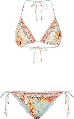 Talk the Walk Print Triangle Two-Piece Swimsuit