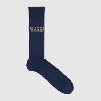 Knit cotton socks with jacquard detail-AA