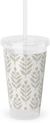 Travel Mugs: Lotti Quiet Acrylic Tumbler With Straw, 16Oz, Beige