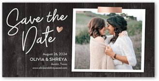 Save The Date Cards: Wooden Moments Save The Date, Grey, 4X8, Standard Smooth Cardstock, Square