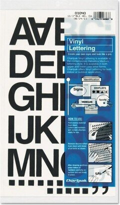 Chartpak Press-On Vinyl Letters & Numbers Self Adhesive Black 1 1/2h 37/Pack 01040