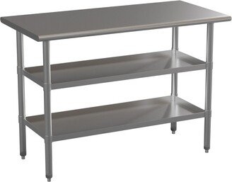 Emma and Oliver NSF Certified Stainless Steel 18 Gauge Work Table with 2 Undershelves - 48W x 24D x 34.5H