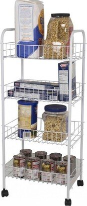 4 Tier Steel Kitchen Trolley, White