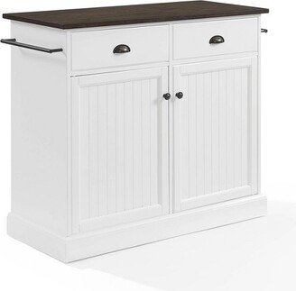 Shoreline Kitchen Island White/Dark Brown