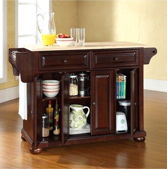 Alexandria Natural Wood Top Kitchen Island