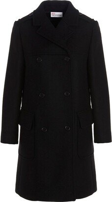 Double-Breasted Straight Hem Coat-AA