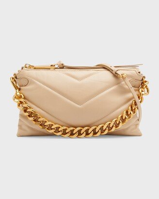 Edie Maxi Medium Leather Crossbody Bag