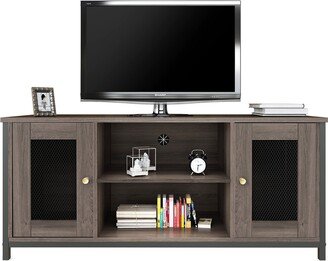 CTEX TV Stand for 45 Inches TV, Industrial TV Stand with Storage Shelf, Cable Management, Cabinets, Entertainment Center