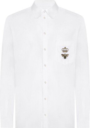 Logo-Embroidered Cotton Shirt-AE