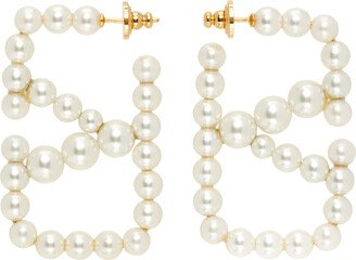 White VLogo Signature Pearl Earrings