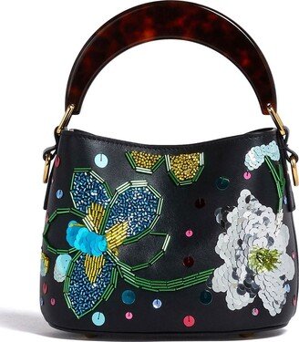 Floral-Embellished Tote Bag