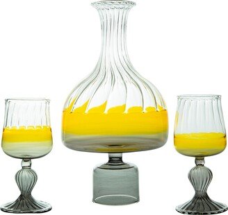 Vintage Classic Decanter Set, Custom Decanter Handmade Blown Glass Bottle, Made With Love, Gift