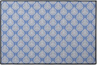 Door Mats: Conway Paisley - Cobalt And Navy Door Mat, Blue