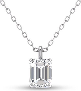 Lab Grown Diamonds Lab Grown 3/4 CTW Emerald Solitaire Diamond Pendant in 14K White Gold