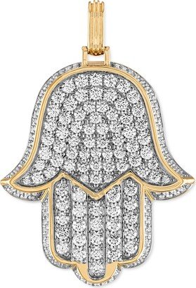 Cubic Zirconia Pave Hamsa Hand Pendant in Sterling Silver & 14k Gold-Plate, Created for Macy's