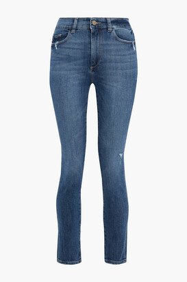 Farrow distressed high-rise skinny jeans