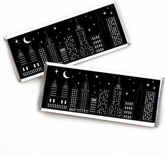 Big Dot Of Happiness Nighttime City Skyline - Candy Bar Wrapper New York Party Favors - Set of 24