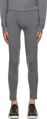 Gray Embroidered Lounge Pants