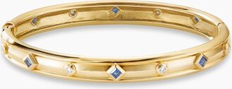 Modern Renaissance Bracelet in 18K Yellow Gold with Blue Sapphires and Diamonds Women's Size Medium