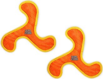 DuraForce Boomerang Tiger Orange-Yellow, 2-Pack Dog Toys