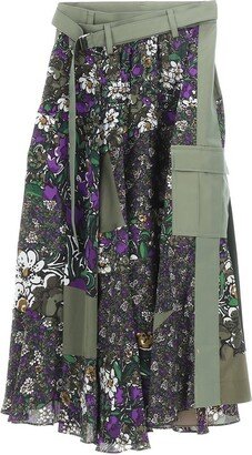 Floral Printed Midi Skirt-AC