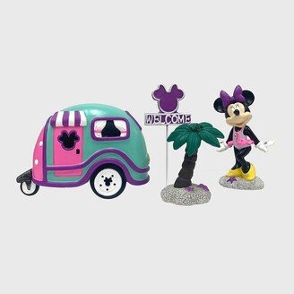 4pc Polyester/Stone Minnie Mouse Miniature Garden Set