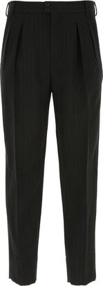 Pleat Detail Striped Trousers