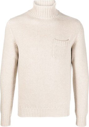 Chunky-Knit Roll Neck Jumper-AA