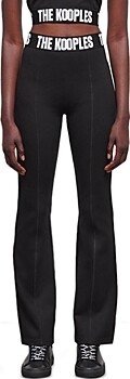 Logo Waist Skin Tight Flared Pants